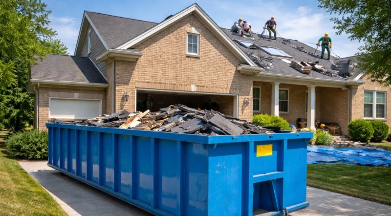 Dumpster Rentals for Roof Replacement on Single-Family Homes